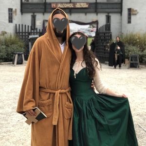 1980s Vintage Emerald Green Ball Gown